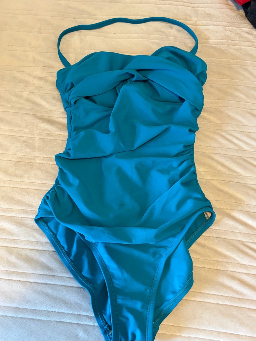 Kona Sol Teal Twist-Front Girls' One-Piece Swimsuit